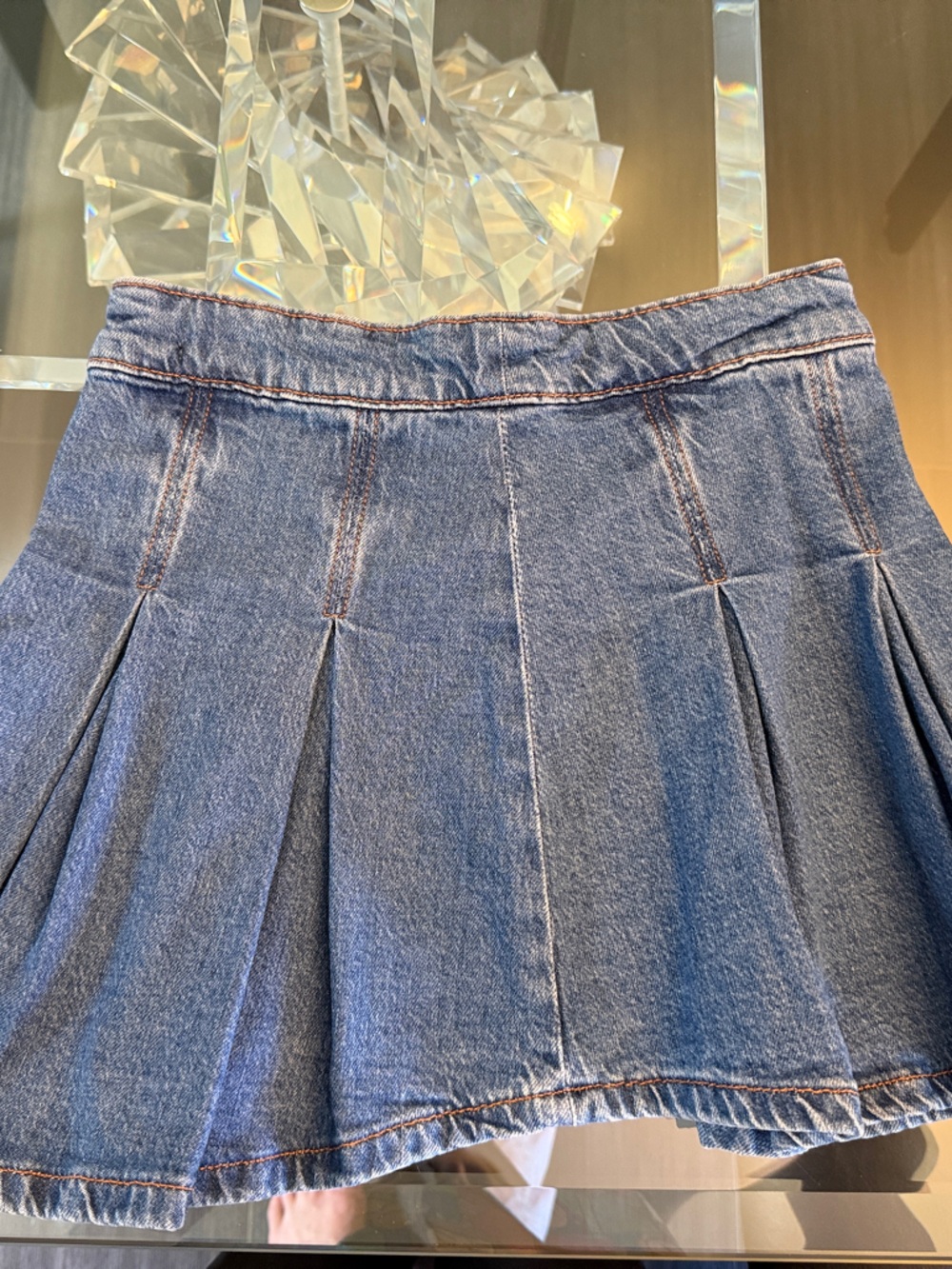 GAP Blue Denim Pleated Skirt